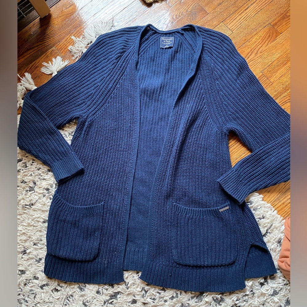 Abercrombie Navy Blue Knit Open Cardigan